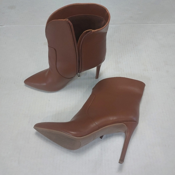 Nine West Brown Leather Slip-on Ankle Boots Size 10M - Picture 15 of 16